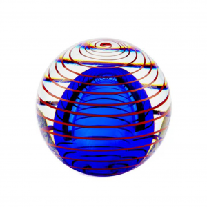 Glazen urn bol blauw