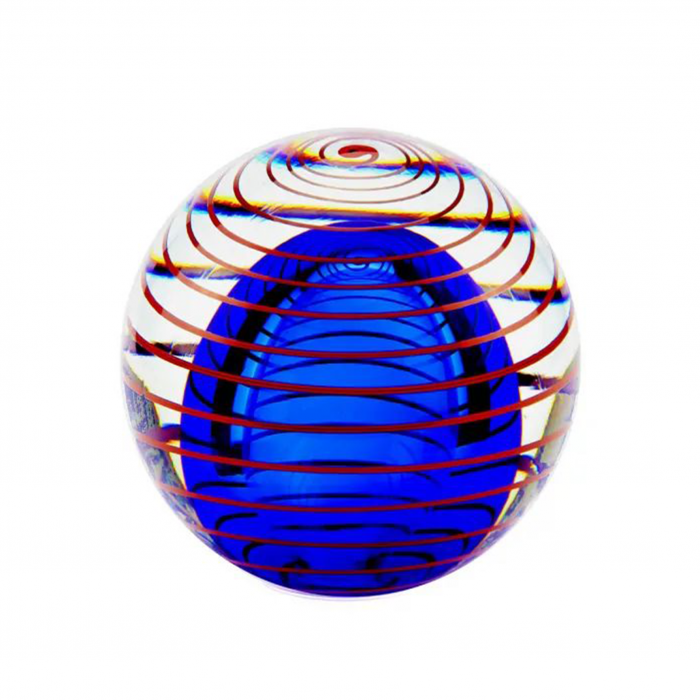 Glazen urn bol blauw