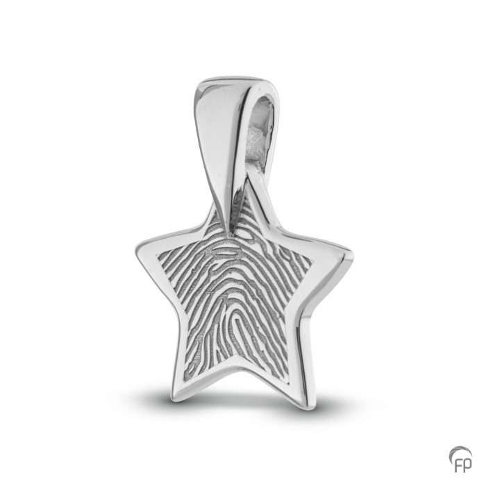 stervormige-herinneringshangertje-voor-collier-zilver-vingerprint