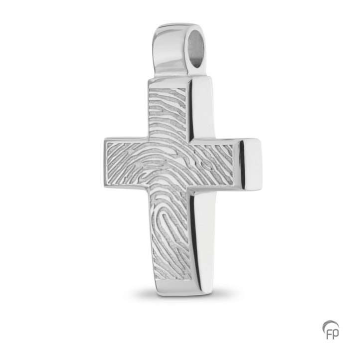 zilveren-vingerafdrukhanger-kruisvorm